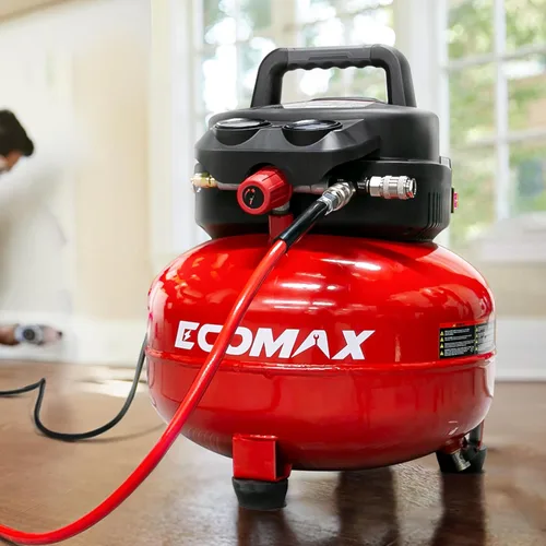 Miniatura 7 de Compresor de aire, Compresor de aire panqueque de 6 galones, MÁX 175PSI, Compresor para herramientas de aire con kit de 10 piezas de accesorios
