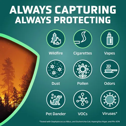 Miniatura 2 de GermGuardian Filtro de aire B de repuesto para purificador de aire HEPA de humo genuino, humo de incendios forestales, elimina el 99.97%