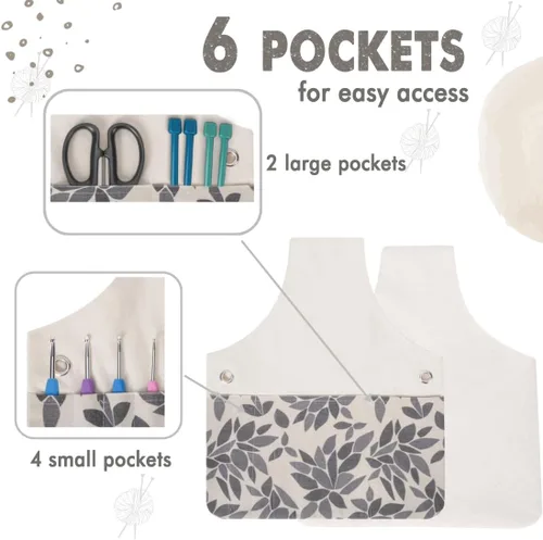 Miniatura 3 de TOGETRUE Bolsa de Hilo, Bolsa Tote de Ganchillo y Tejido, Organizador de Bolsa de Almacenamiento de Hilo Ligera, Bolsas Tote de Hilo para Ganchillo
