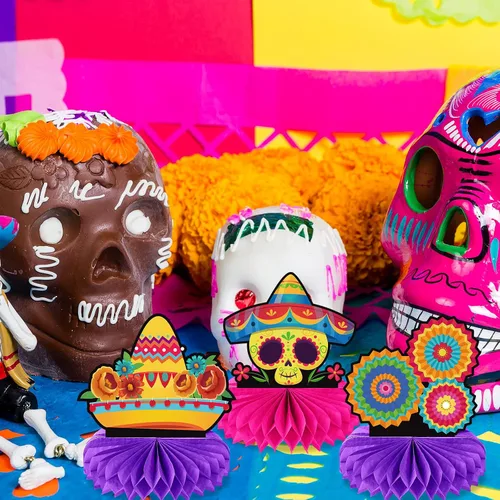 Miniatura 4 de Centro de mesa de panal de abeja de 12 piezas, decoración de mesa de fiesta del Cinco de Mayo, centro de mesa mexicano de 8 pulgadas