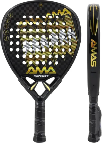 Miniatura 12 de AMA SPORT Raqueta de pádel Superficie de Fibra de Carbono con núcleo de espuma EVA Memory Flex Core Pádel Raqueta de Tenis Raqueta de Pádel Ligeras