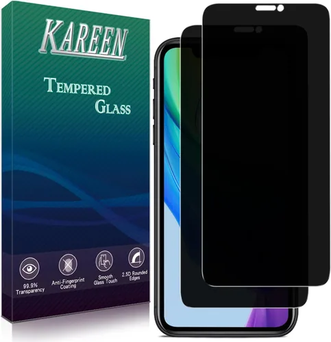 Miniatura 15 de KAREEN Paquete de 2 protectores de pantalla de privacidad para iPhone 11 Pro, XS, X de 5.8 pulgadas, película de vidrio templado antiespía privada
