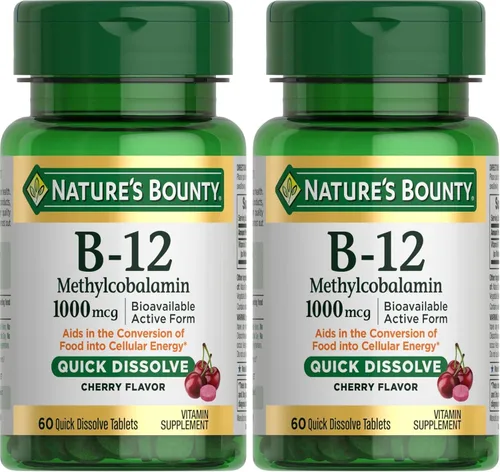 Miniatura 7 de Nature's Bounty Vitamina B-12 tabletas de disolución rápida, 1000 mcg, ayuda en la conversión de alimentos en energía celular, sabor a cereza, 60