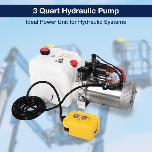 Miniatura 2 de Unidad de potencia hidráulica de 12 V 3200 PSI, bomba hidráulica de doble efecto para remolque volquete y elevación de automóviles Depósito