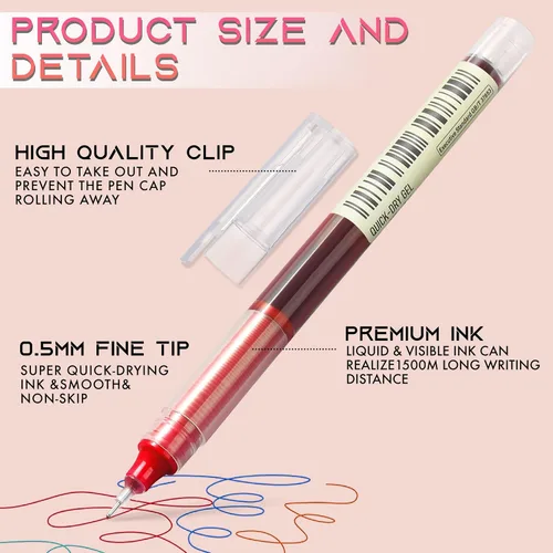 Miniatura 4 de USUAL 24 unidades de bolígrafos de tinta de gel, bolígrafos de tinta líquida, bolígrafos multicolor de 0.5 mm de punta fina, bolígrafos de escritura