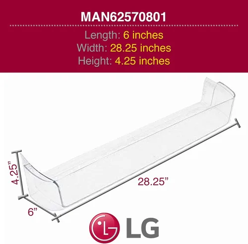 Miniatura 3 de LG MAN62570801 Contenedor de estante de puerta original OEM para refrigeradores LG