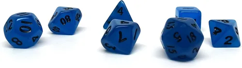 Miniatura 6 de Mini colección de dados poliédricos de 0.394 pulgadas - Incluye un D20, D12, D10, D8, D6, D4 y D00 (Aqua Shine)