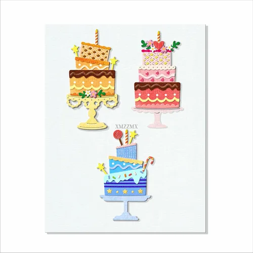 Miniatura 2 de Molde para pastel de cumpleaños, troqueles de corte de metal para hacer tarjetas, kit de troqueles en relieve de papel, suministros de bolsillos