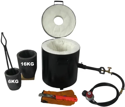 Miniatura 4 de 35.3 lbs de gas de metal fundido horno fundición pinzas herramientas de fundición 2 crisoles cobre M Plata