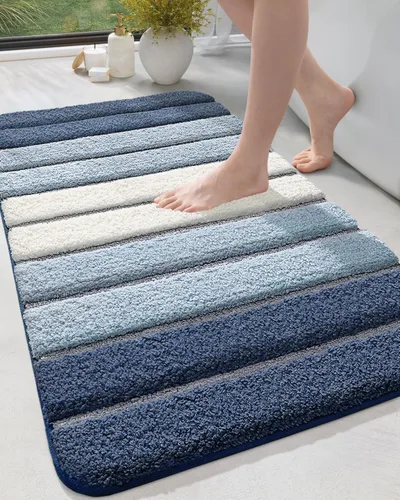 Miniatura 16 de DEXI Tapetes de baño de microfibra absorbente de 17 x 30 pulgadas, secado rápido, lavables con respaldo antideslizante para suelo de ducha