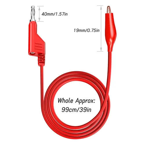 Miniatura 2 de Goupchn Stackabe Banana Plug to Alligator Clips Cables de prueba 5 colores Cables eléctricos flexibles suaves para pruebas eléctricas multímetro