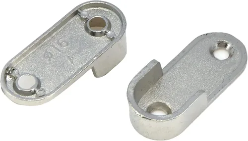 Miniatura 6 de Mcredy Soporte de barra de armario de aleación de zinc ovalado para colgar riel soporte de extremo para armario de armario, plateado, paquete de 4