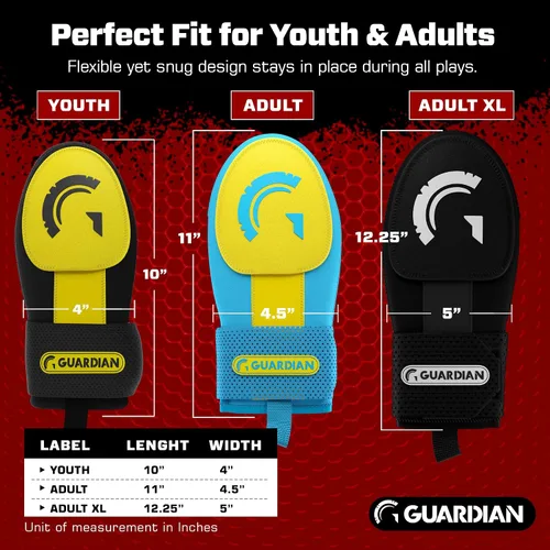 Miniatura 4 de Guante deslizante Guardian Baseball - Tallas para jóvenes y adultos - Guante deslizante para béisbol - Correa de compresión elástica
