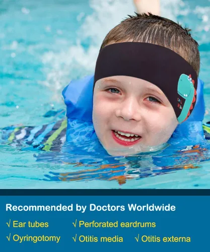 Miniatura 2 de MoKo Diadema de natación para niños y adultos, linda diadema Swinmmers para mantener el agua fuera, impermeable, banda de protección para los oídos
