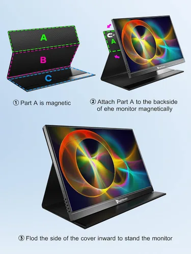 Miniatura 7 de MAGICRAVEN Monitor portátil 4K, pantalla de computadora portátil IPS de 16" 3840 x 2400, 1500:1, 400 Nits pantalla USB C HDMI pantalla