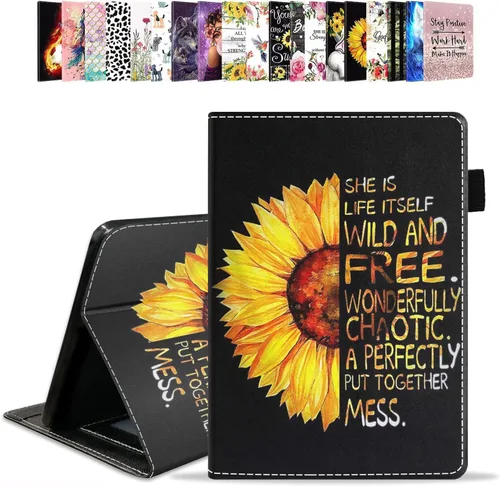Miniatura 22 de Funda para tablet Amazon Kindle Fire HD 10 de 10.1" (9ª/7ª generación, versión 2019/2017) – Funda de piel sintética con función de encendido