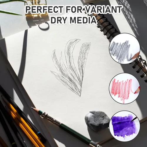 Miniatura 5 de Marti Vanci - Cuaderno de bocetos de tapa dura de 8.5 x 11 pulgadas, bloc de dibujo con espiral, bloc de dibujo encuadernado en espiral para Tipo