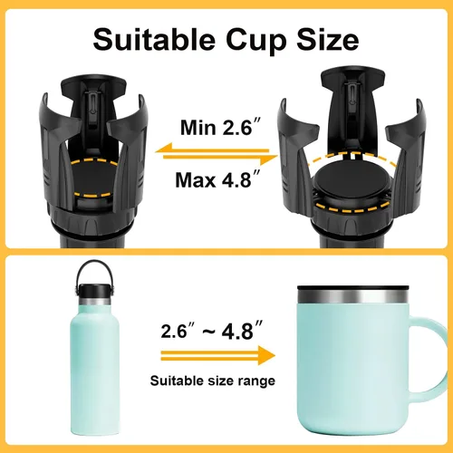 Miniatura 6 de Expansor de portavasos, expansor automático de portavasos para automóvil con capacidad para botellas de agua grandes, para vasos de viaje y tazas