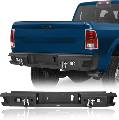 Miniatura 10 de u-Box Parachoques delantero Ram 3500 de ancho completo 2016 con placa de cabrestante y placa de deslizamiento fuerte y luces LED compatibles