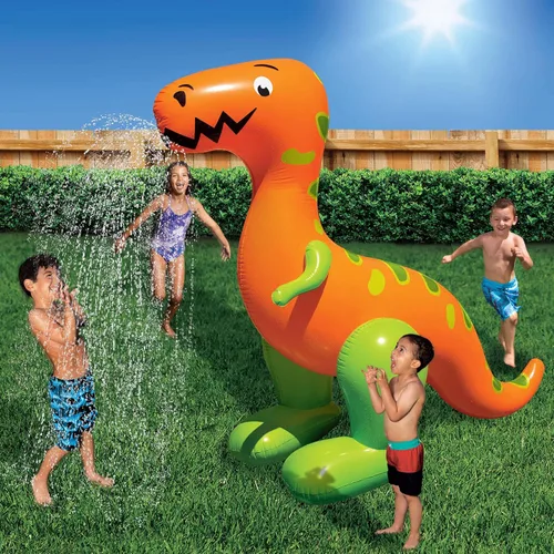 Miniatura 5 de BANZAI T-Rex Terror Mondo - Rociador de agua, longitud: 96 pulgadas, ancho: 80 pulgadas, juguete inflable para exteriores