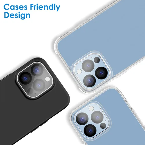 Miniatura 5 de JETech Protector de lente de cámara para iPhone 13 Pro Max de 6.7 pulgadas y iPhone 13 Pro de 6.1 pulgadas, vidrio templado 9H, transparente HD