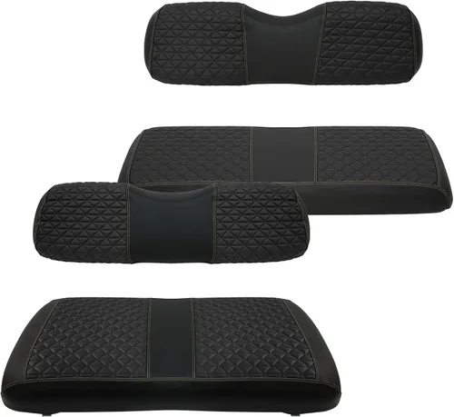 Miniatura 8 de XUANYUDG0769 Fundas de Asiento Delantero y Trasero para Carrito de Golf para EZGO TXT/RXV Club Car DS/Precedent Yamaha G29, Hechas de Vinilo