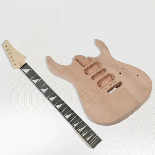 Miniatura 5 de Ktaxon Kit de guitarra DIY con cuerpo de caoba, kit de guitarra eléctrica de 6 cuerdas con cuello de arce y diseño clásico, fácil instalación