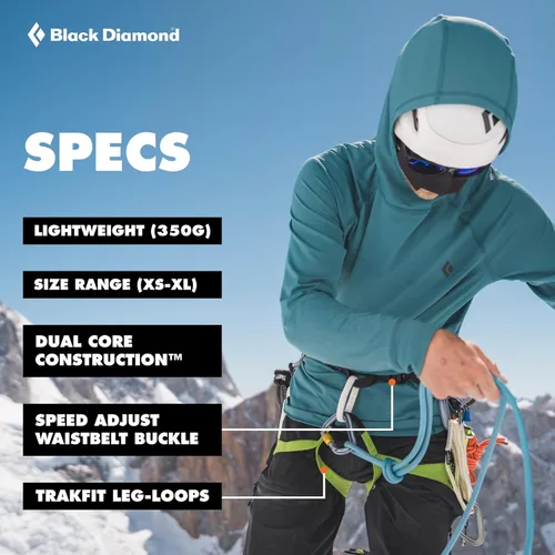 Miniatura 7 de BLACK DIAMOND Women’s Momentum Rock Climbing Harness Dual Core Construction Adjustable Waist & Leg Loops Paquete de salvia del desierto 1.0