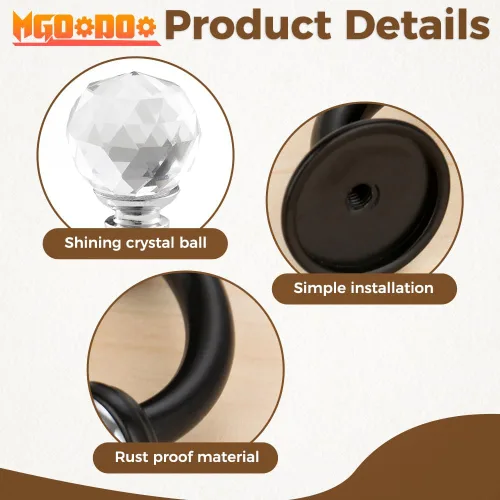 Miniatura 8 de Ganchos pequeños de cristal para montar en la pared, 2.87 x 1.46 pulgadas, soporte decorativo para toallas con tornillo para mascarilla, sombrero