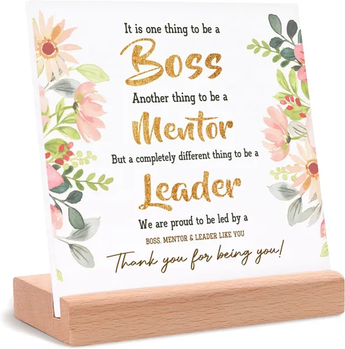 Regalos de jefa para mujer, tarjeta de escritorio de oficina única con palabras cálidas, regalo de cumpleaños, despedida, regalo de agradecimiento