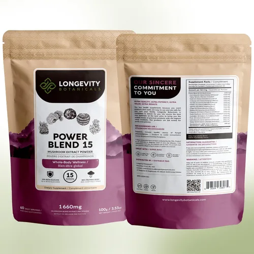 Miniatura 9 de Power 15 - Extracto de suplemento en polvo de mezcla de hongos 3.53 oz Shiitake, melena de león, chaga, reishi, cordyceps, complejo de espectro