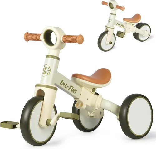 Miniatura 8 de LOL-FUN Triciclo para niños de 1 a 3 años, niños y niñas, juguete, bicicleta de equilibrio 4 en 1 para niños de 1 y 2 años, bicicleta para niños