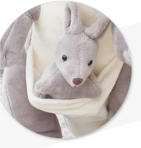 Miniatura 5 de Juguetes de peluche de canguro de 10 pulgadas para mamá y bebé, juguetes de peluche de canguro para padres e hijos