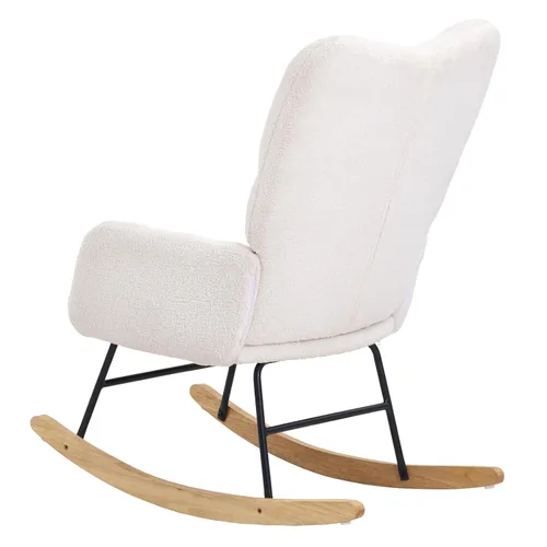 Miniatura 11 de VEVOR Mecedora para guardería, mecedora deslizante con asiento suave y respaldo alto, capacidad de peso de 250 libras, tela de peluche, silla