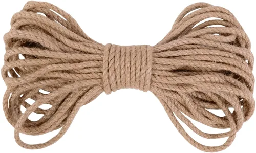 Miniatura 11 de Cuerda de yute de 0.197 in, cuerda de yute natural gruesa para jardín, cuerda de cáñamo resistente para exteriores, para jardinería, manualidades