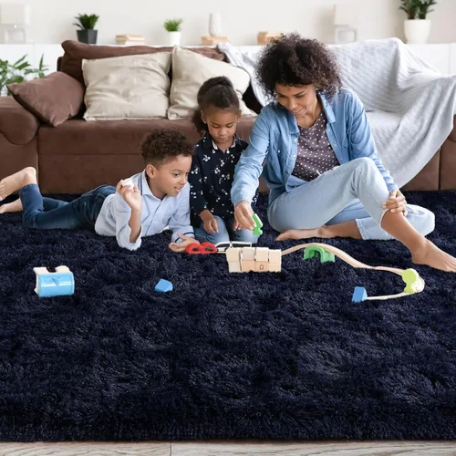 Miniatura 32 de Alfombras de área de 8x10 para sala de estar, alfombra shaggy grande ultra suave y esponjosa para dormitorio, alfombras de felpa mullida Blanco crema
