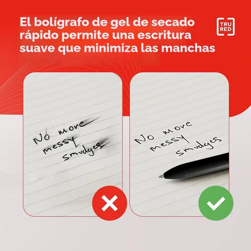 Miniatura 4 de TRU RED Bolígrafos de gel retráctiles, punta fina de 0.020 in, tinta negra, paquete de 12 bolígrafos de secado rápido para una escritura precisa