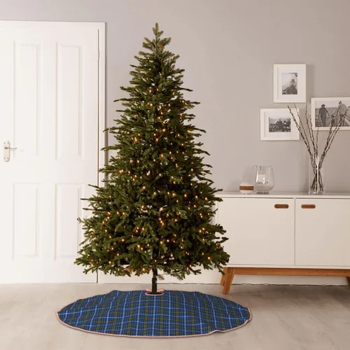 Miniatura 8 de Falda de árbol de Navidad de 30 pulgadas, falda de árbol de Navidad de lino de tartán de Clan Knox para decoración de árbol de Navidad, decoración