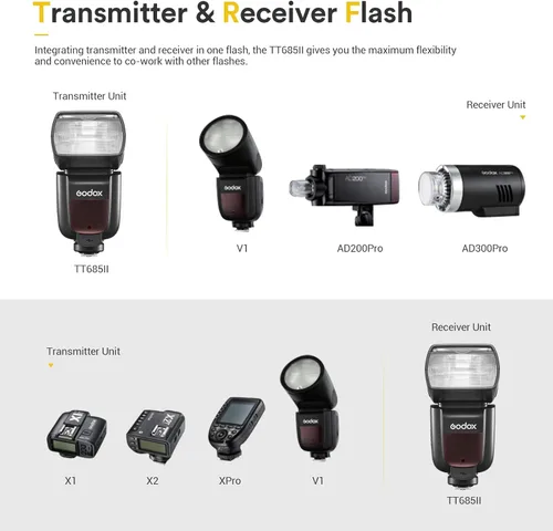 Miniatura 6 de Godox TT685II-F Flash para Fuji, TTL Cámara Flash Speedlite, sincronización de alta velocidad, sistema inalámbrico X 2.4G GN60, conversión