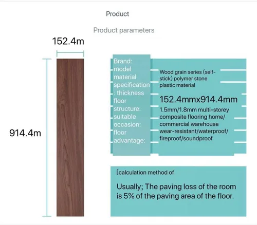 Miniatura 2 de Baldosa de piso de vinilo despegar y pegar, tablón de madera autoadhesivo, paquete de 10 (15 pies cuadrados) - 6 pulgadas de ancho, 36 pulgadas