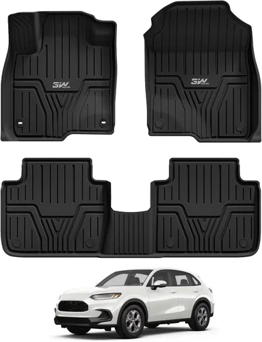 Miniatura 20 de 3W - Tapetes para Honda CR-V 2017-2022 (incluye híbrido) TPE, ajuste personalizado para todo tipo de clima, juego completo de tapetes para coche