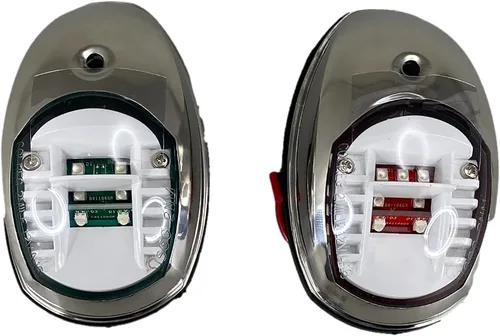 Miniatura 12 de Pactrade Marine Luces de Navegación para Barcos LED Rojas y Verdes Luces Laterales (Montaje Vertical) - 1 NM Carcasa Negra Luces de Navegación