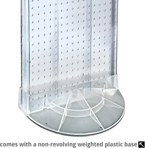 Miniatura 6 de Azar Displays 700440-WHT, EXPOSITOR DE PISO DE PEGBOARD DE DOS CARAS BASE DE ESTUDIO REVOLVANTE REDONDO TAMAÑO DEL PANEL: 16" W X 60" H, Blanco