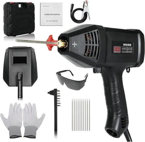 Máquina soldadora de mano, máquina de soldadura portátil de 110 V con pantalla digital, inversor IGBT, 6 ajustadores de corriente variable de 20-200