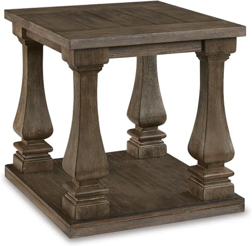 Signature Design by Ashley Johnelle Modern Country - Mesa auxiliar rectangular, color marrón desgastado