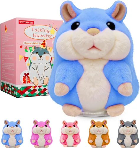 TWORIVER - Juguete de hámster parlante, repite lo que dices, juguete de peluche interactivo para niños pequeños, juguete de aprendizaje que imita la