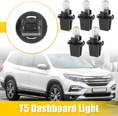 Miniatura 2 de X AUTOHAUX 5pcs DC 12V 1.2W T5 Dashboard Light Blub Amarillo para Coche Interna con Twist Socket