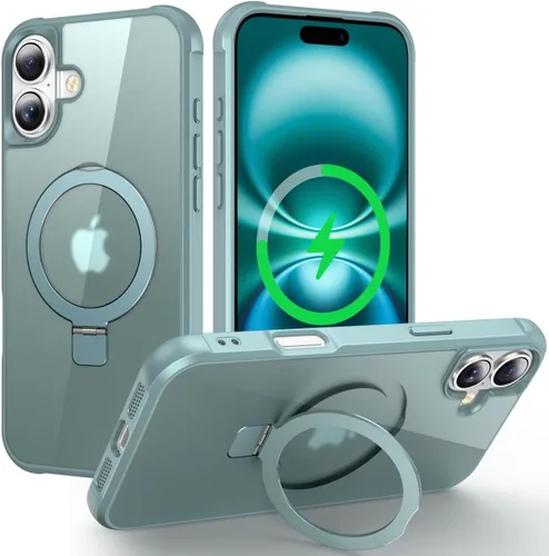 Miniatura 165 de CHAOFEnG Funda magnética compatible con iPhone 11 con soporte, prueba de caídas de grado militar, compatible con imán, anillo translúcido, parte