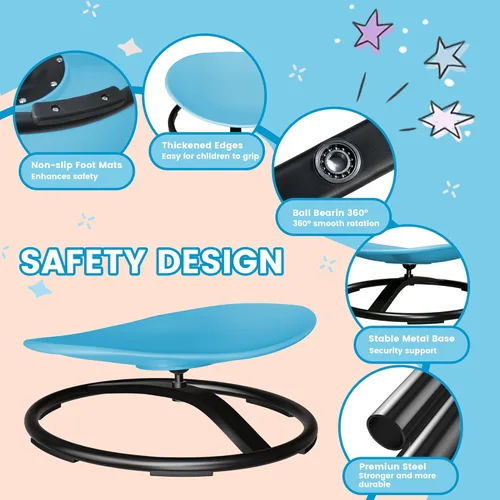 Miniatura 5 de Silla giratoria de tamaño grande de 21 pulgadas de largo x 19 pulgadas de ancho para niños autistas, silla giratoria sensorial para niños pequeños