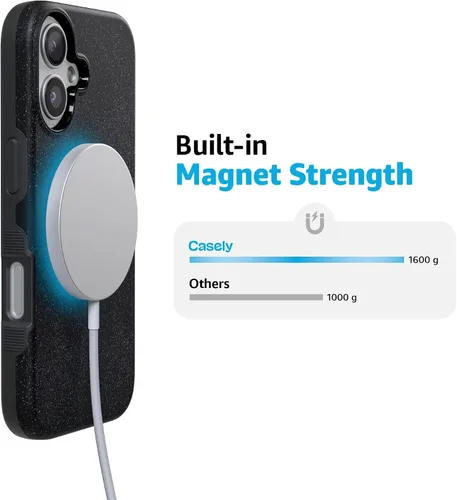 Miniatura 9 de Casely Funda para iPhone 17 Ónix de medianoche Negro brillante Compatible con MagSafe Diseño protector audaz Ónix de medianoche Black